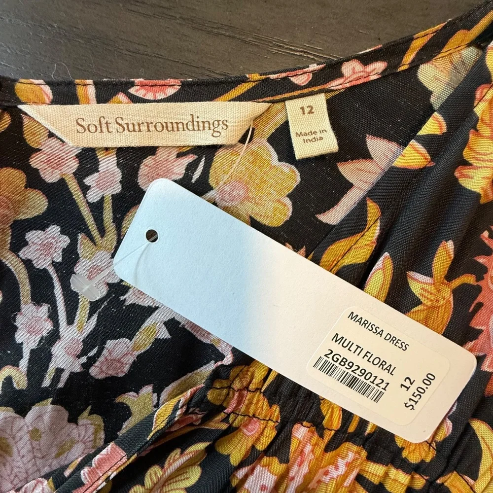 Soft Surroundings‎ Multi floral Tiered Maxi Dress Size 12
